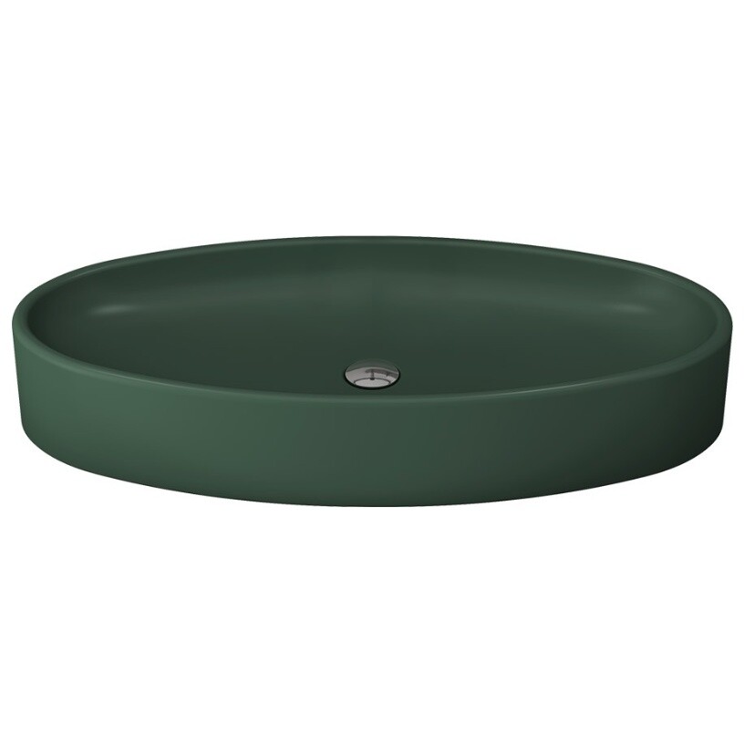 Раковина накладная фарфоровая овальная 85 см зеленая Lavabo Bocchi Vessel 1014-027-0125