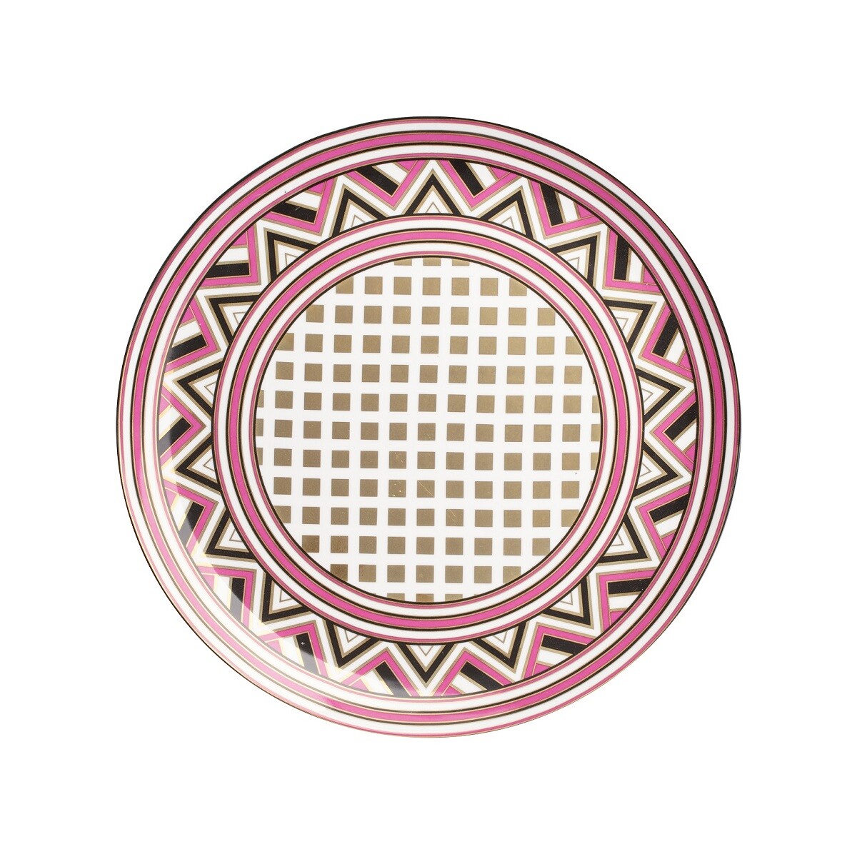 Тарелка керамическая 32 см розовая Eclectic