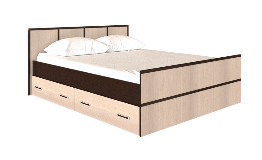 Кровать двуспальная 160х200 см с реечным настилом венге, лоредо &quot;Сакура&quot; LIGHT