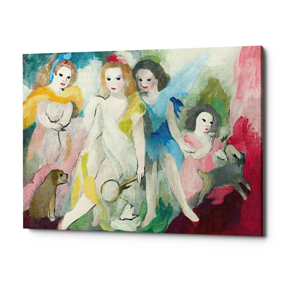 Картина на холсте 50х75 см разноцветная &quot;Четыре девушки&quot;