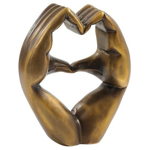 Статуэтка настольная из полисмолы античное золото Love hands ornament