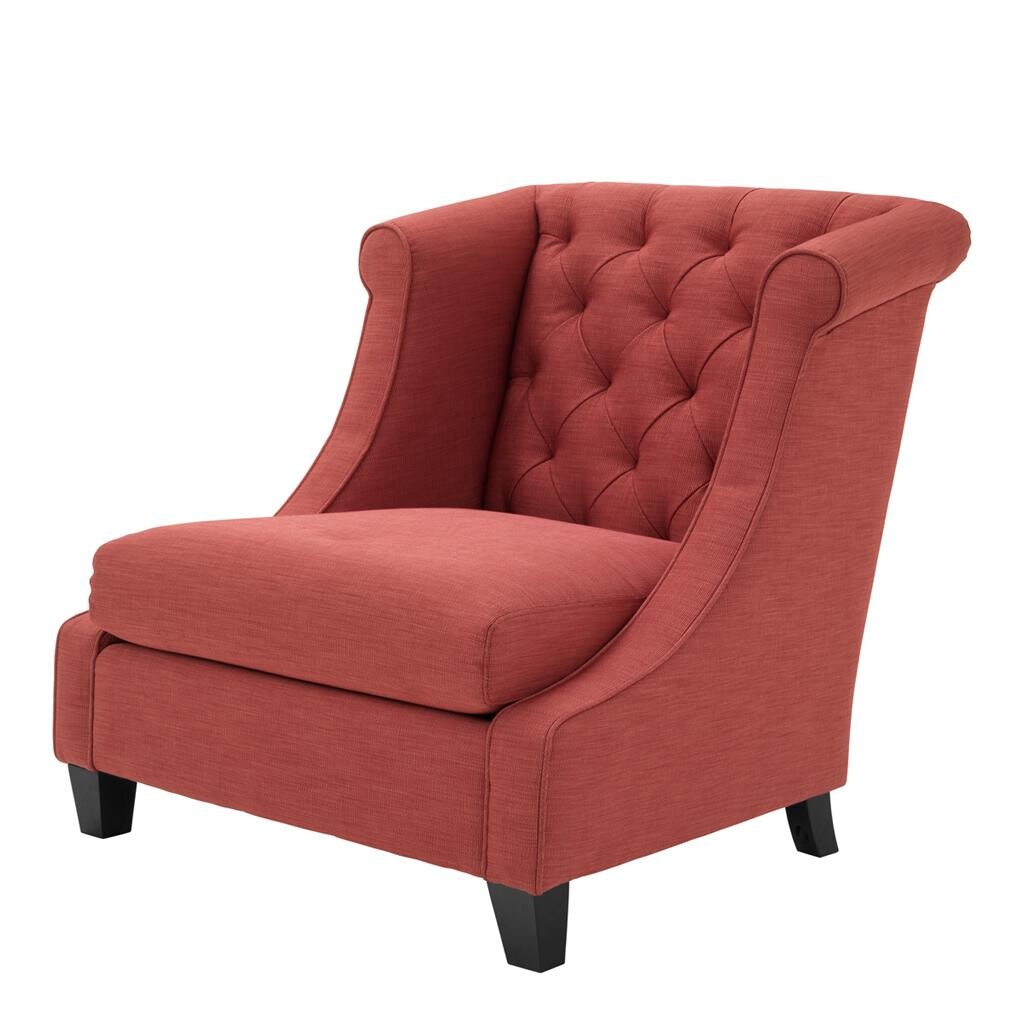 Кресло каминное красное со стяжкой Flanders от Eichholtz