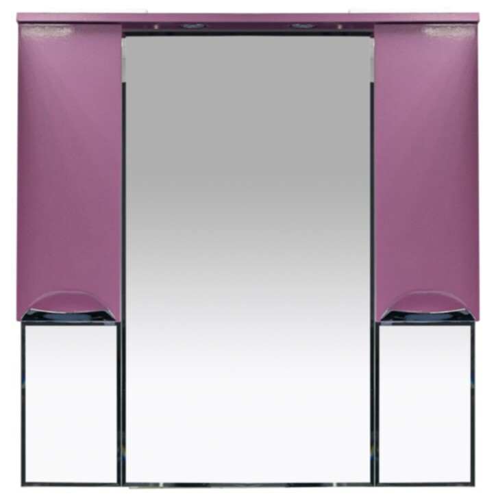Зеркало настенное со шкафом и подсветкой розовое &quot;Жасмин-105&quot;