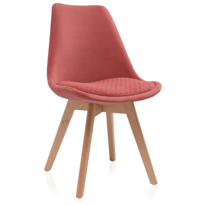 Обеденный стул на деревянных ножках coral красный Bonuss