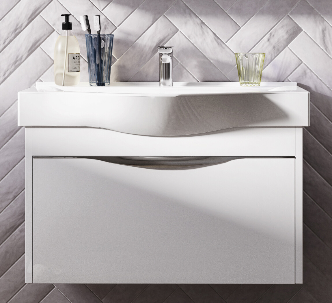 Раковина мебельная фарфоровая 80 см белая Stworki "Беверли" - изображение 6