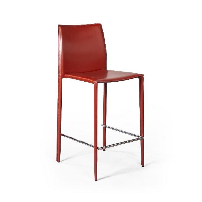 Полубарный стул со спинкой ретро-красный Rolf