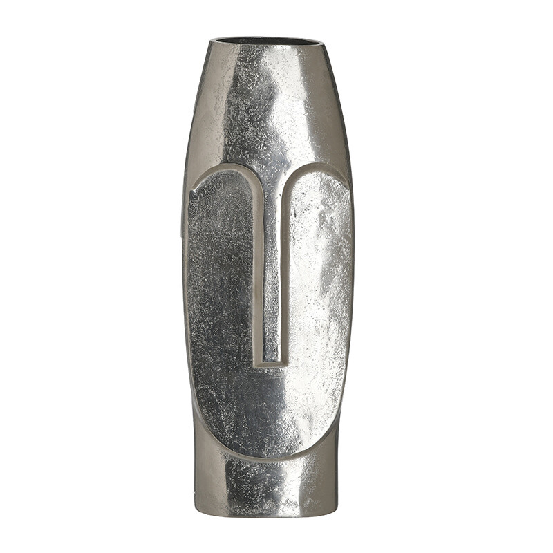 Ваза металлическая серебряная 38 см Face