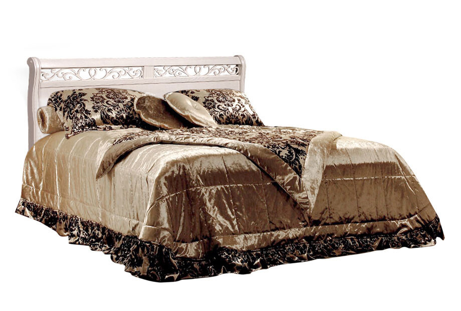 Кровать двуспальная белая эмаль с темной патиной 160х220 см &quot;Оскар&quot;