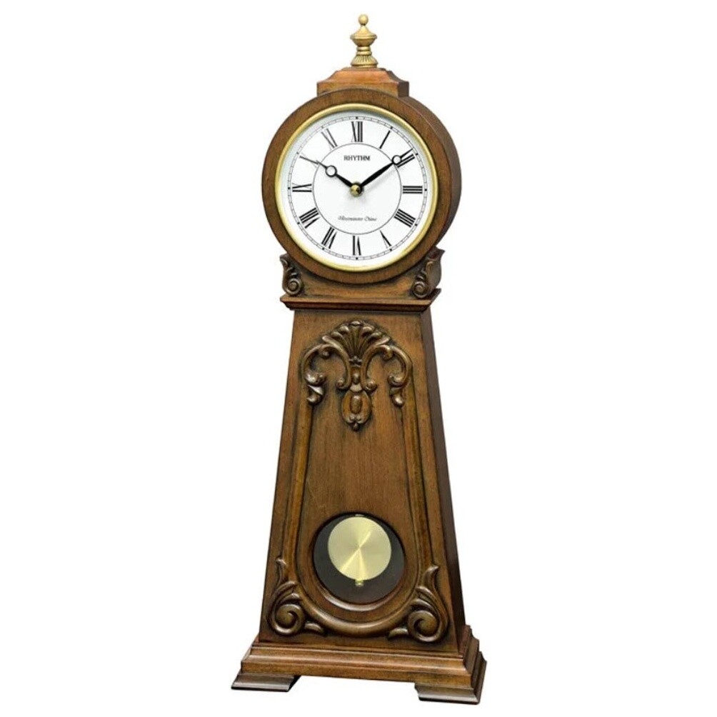 Часы настольные кварцевые деревянные с боем и мелодией 20 см темный орех CRJ749NR06