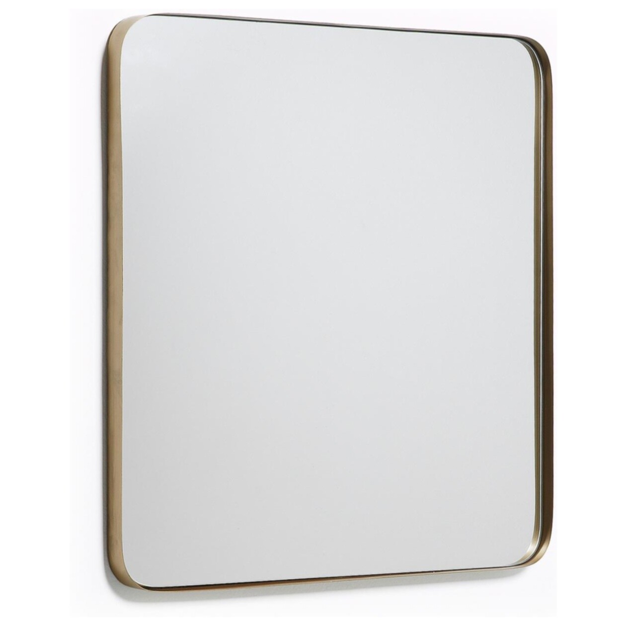 Зеркало золотое квадратное со скругленными углами Marcus от La Forma