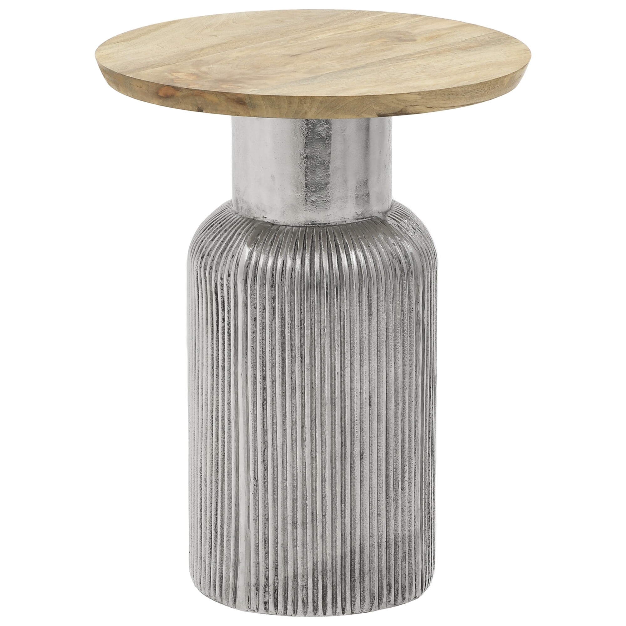 Круглый кофейный столик дерево, серебро 109707