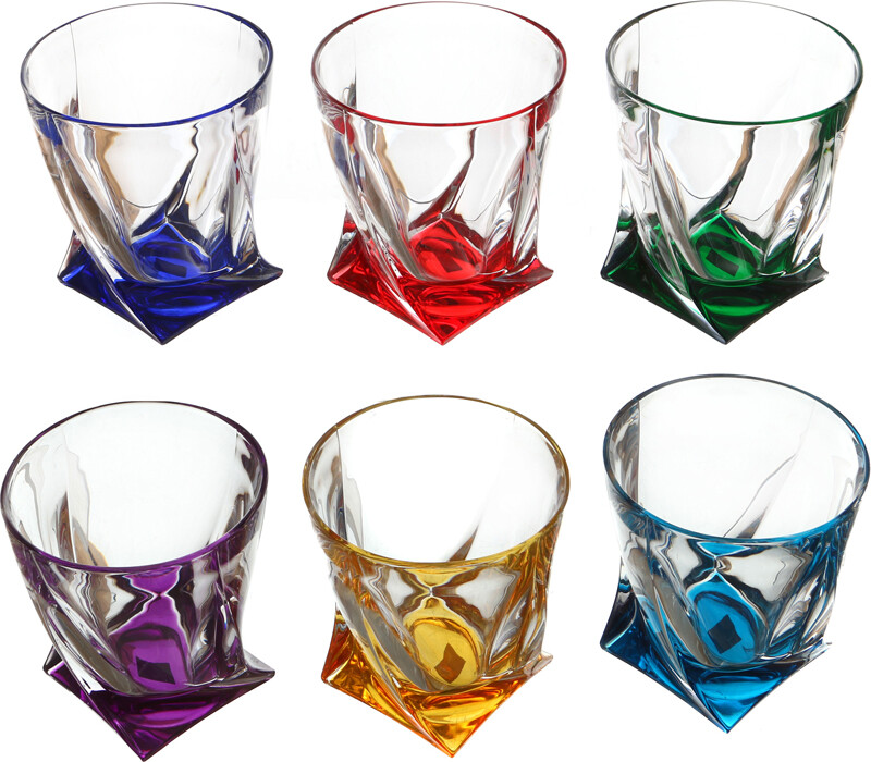 Набор стаканов для виски разноцветный 340 мл, 6 штук &quot;Квадро декорейшн 72r93&quot;