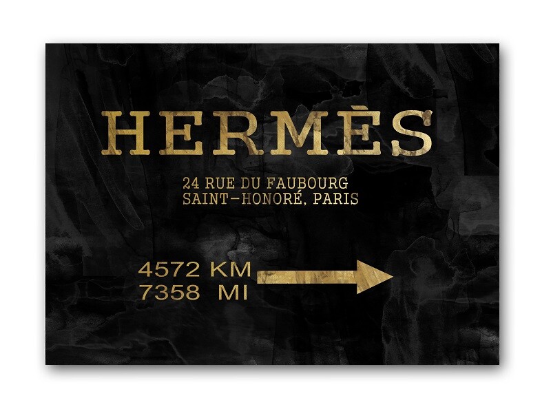 Постер Hermes без рамки, черный, А4