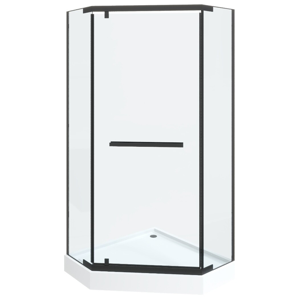 Душевой уголок пятиугольный 100x100 см черный Cerutti SPA Chika ZP101B - изображение 6