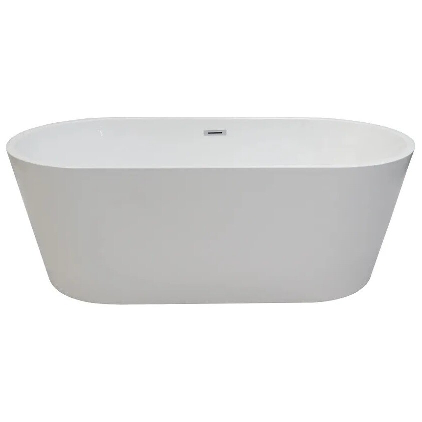 Ванна акриловая отдельностоящая со сливом-переливом белая Cerutti SPA Resia CT7388