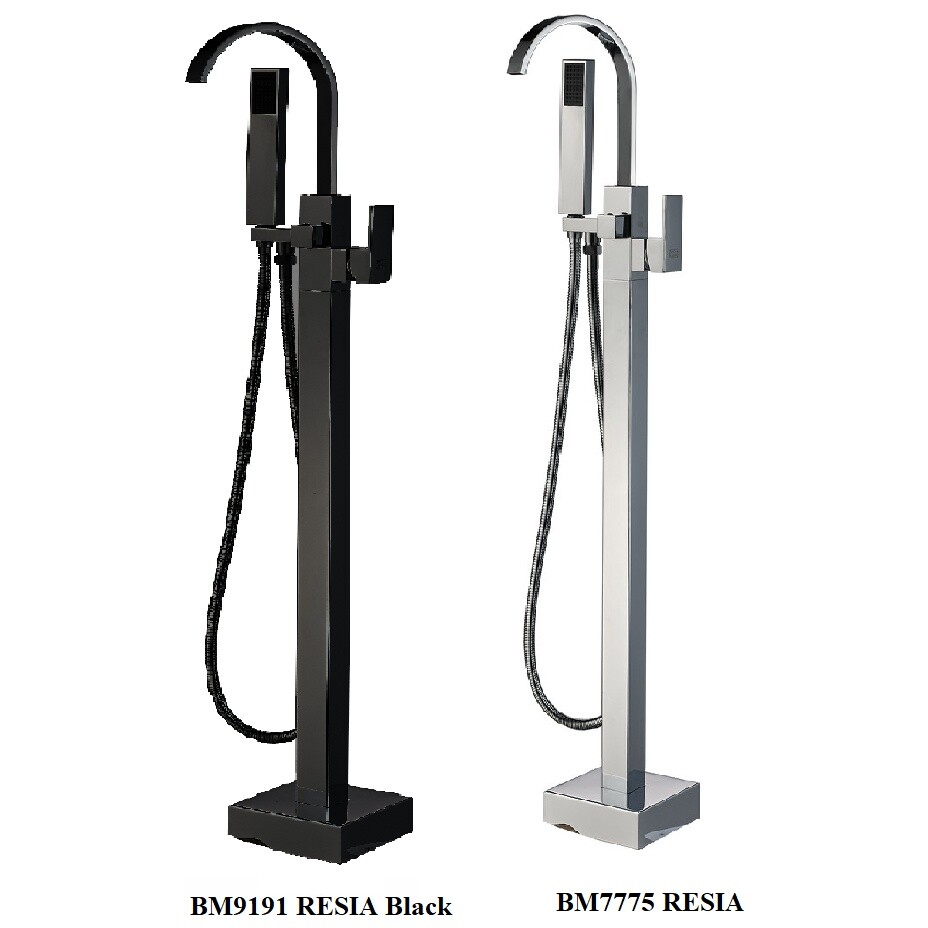 Смеситель для ванны напольный однорычажный с душевым гарнитуром черный Boch Mann Resia Вlack BM9191 - изображение 5