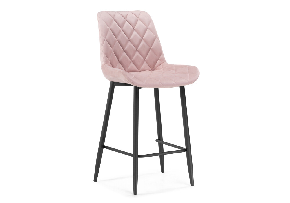 Полубарный стул с мягким сиденьем розовый, черный &quot;Баодин&quot;
