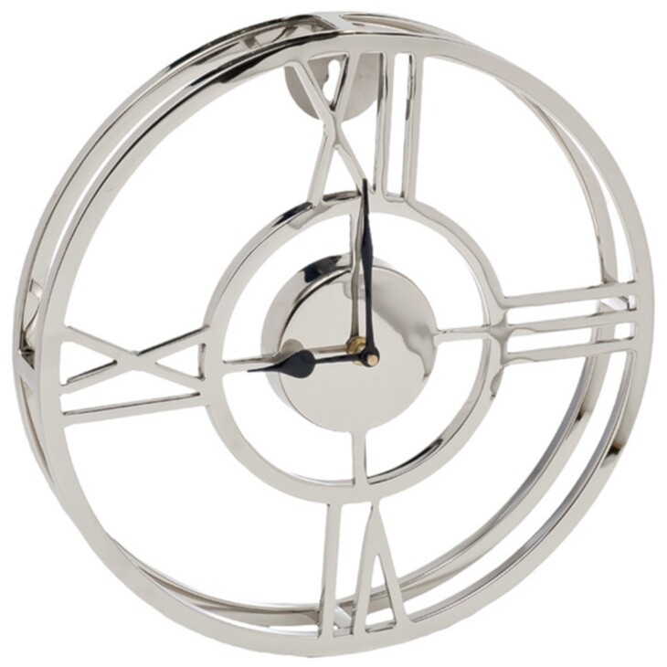 Часы настенные круглые 30 см хром Garda Decor