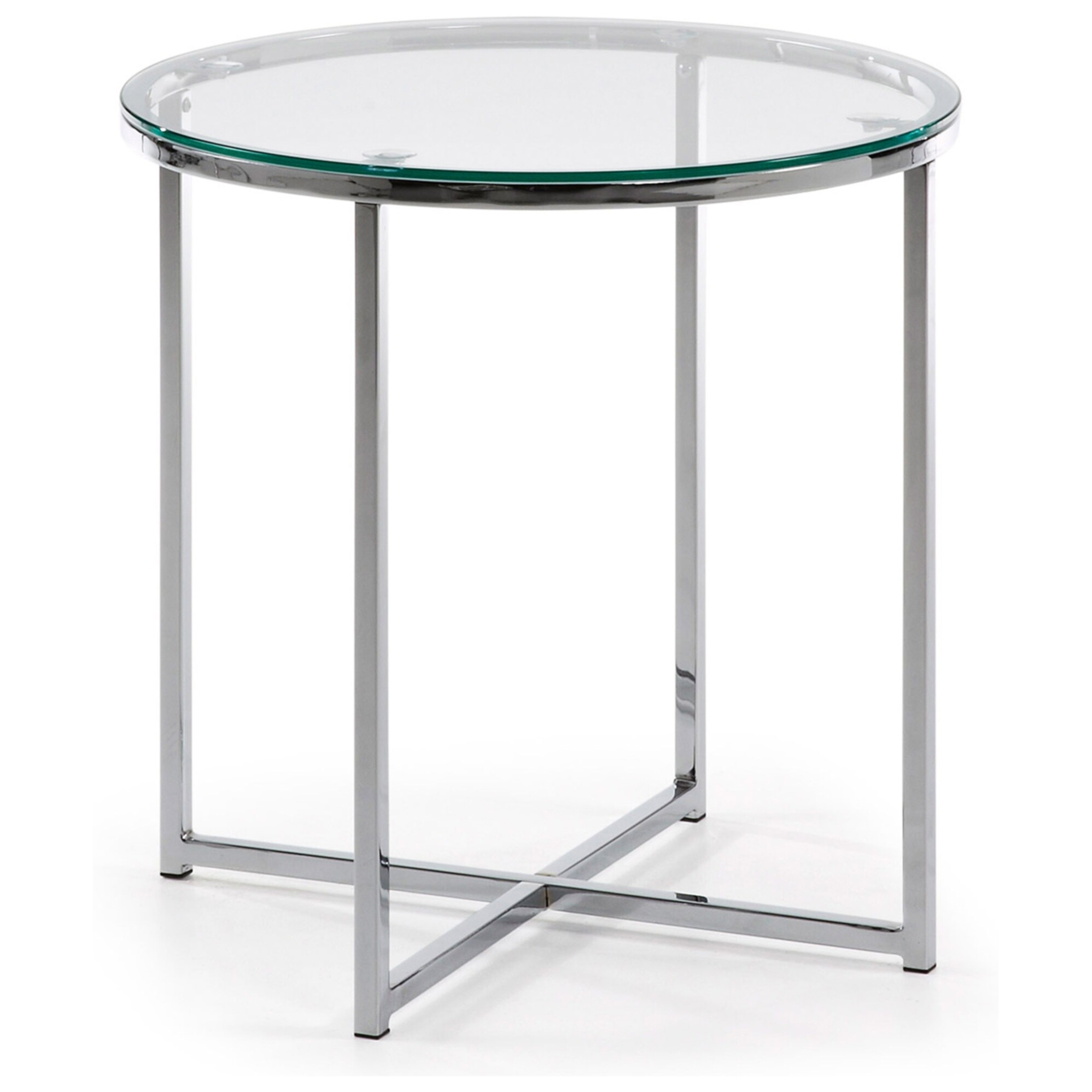 Приставной столик круглый стеклянный 50 см Vivid от La Forma