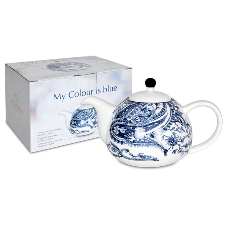 Чайник заварочный керамический 850 мл белый &quot;Мой цвет синий&quot;