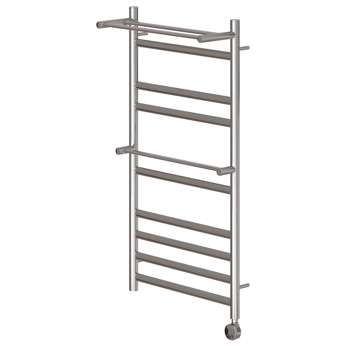 Полотенцесушитель электрический 50х100 см с двумя полками хром Point "Артемида" PN14150PE П8 - изображение 4