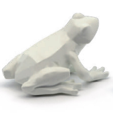 Статуэтка из искусственного камня 9,5 см белая Frog 