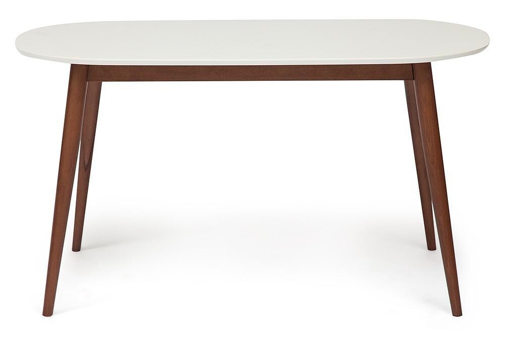 Обеденный стол овальный белый, коричневый MAX