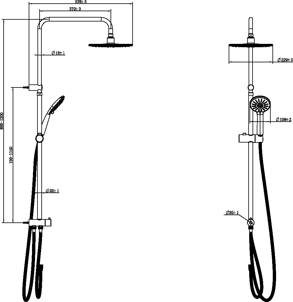 Душевая стойка с верхним душем и держателем хром Stworki "Эстерсунд" 36313-014-1B-FLC1 - изображение 7