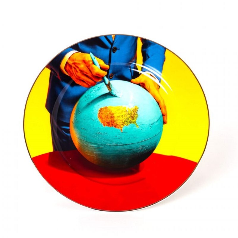 Тарелка фарфоровая 27 см разноцветная Globe