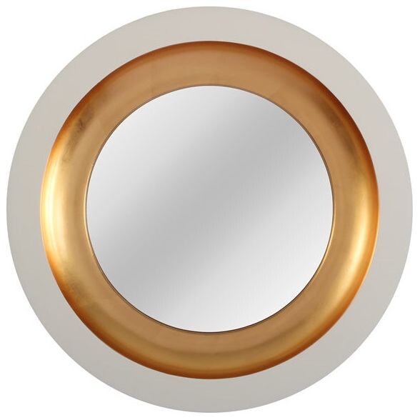 Зеркало настенное круглое 75 см золото с белым Capri White