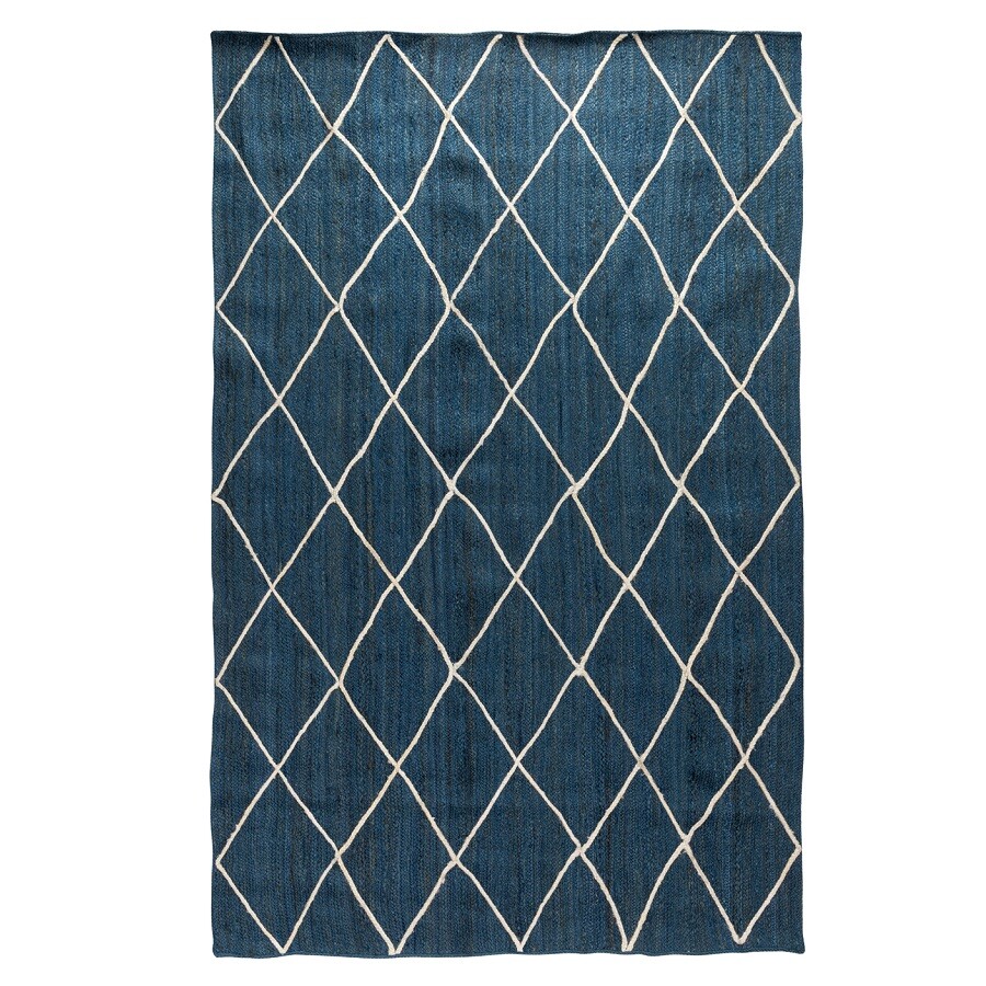 Ковер из джута с геометрическим рисунком 200х300 см синий Ethnic