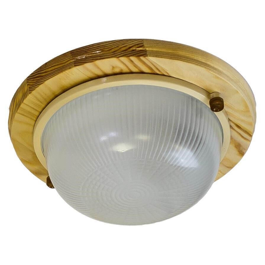 Настенно-потолочный светильник деревянный коричневый круглый &quot;Кантри НБО 011&quot; НБО 03-60-011