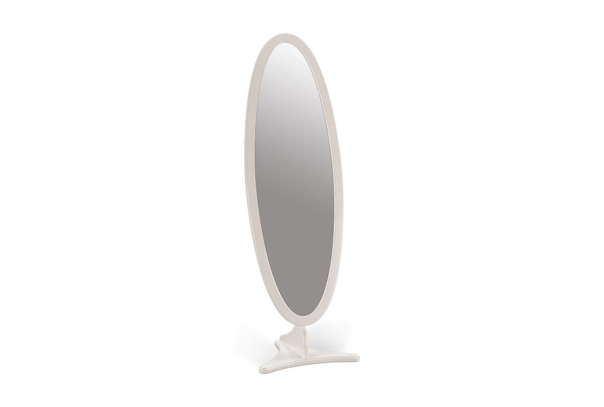 Зеркало овальное напольное белая эмаль, темная патина Fleuron