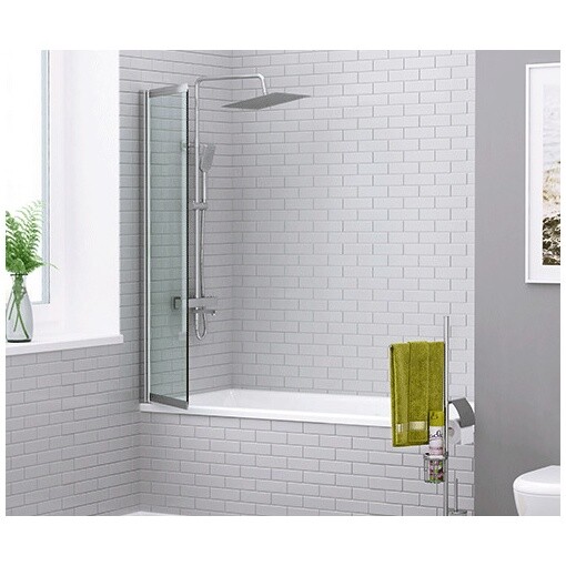 Шторка на ванну стеклянная 140х100 см прозрачная, хром Wasserkraft Main 41S02-100 LM - изображение 12