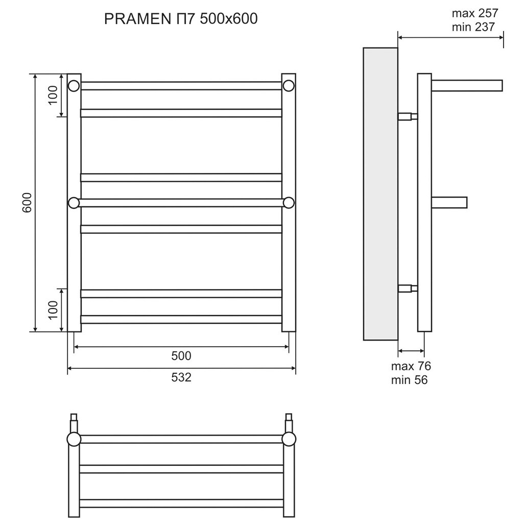 Полотенцесушитель электрический 50х60 см хром Lemark Pramen LM33607E П7 - изображение 5