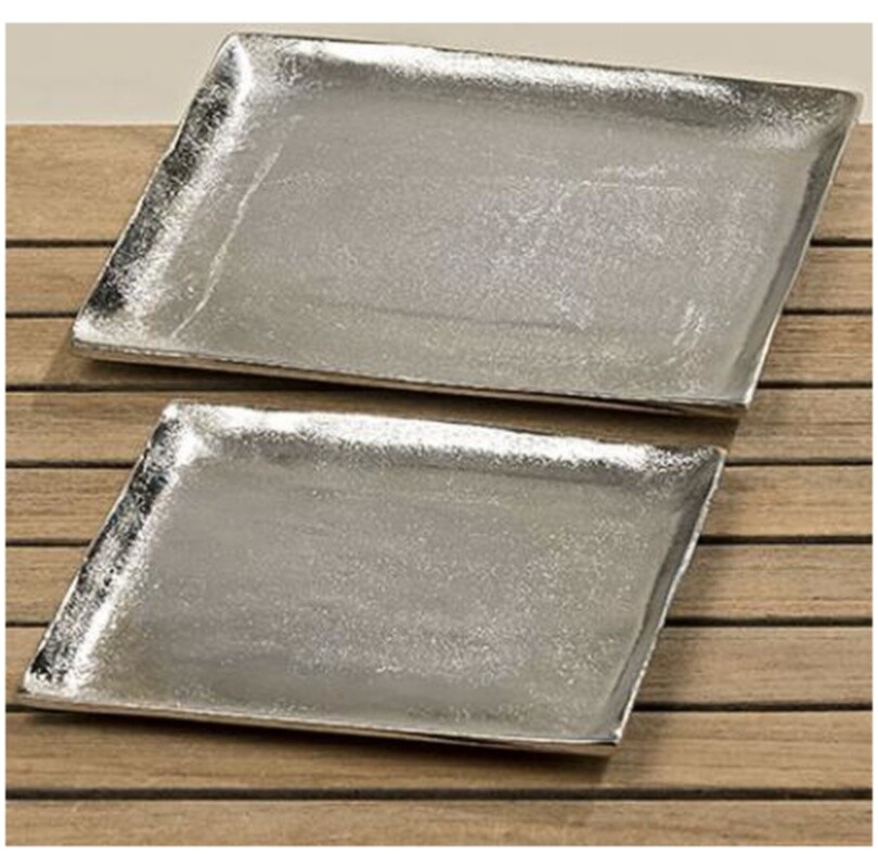 Декоративная тарелка металлическая квадратная Flaire, 2 штуки