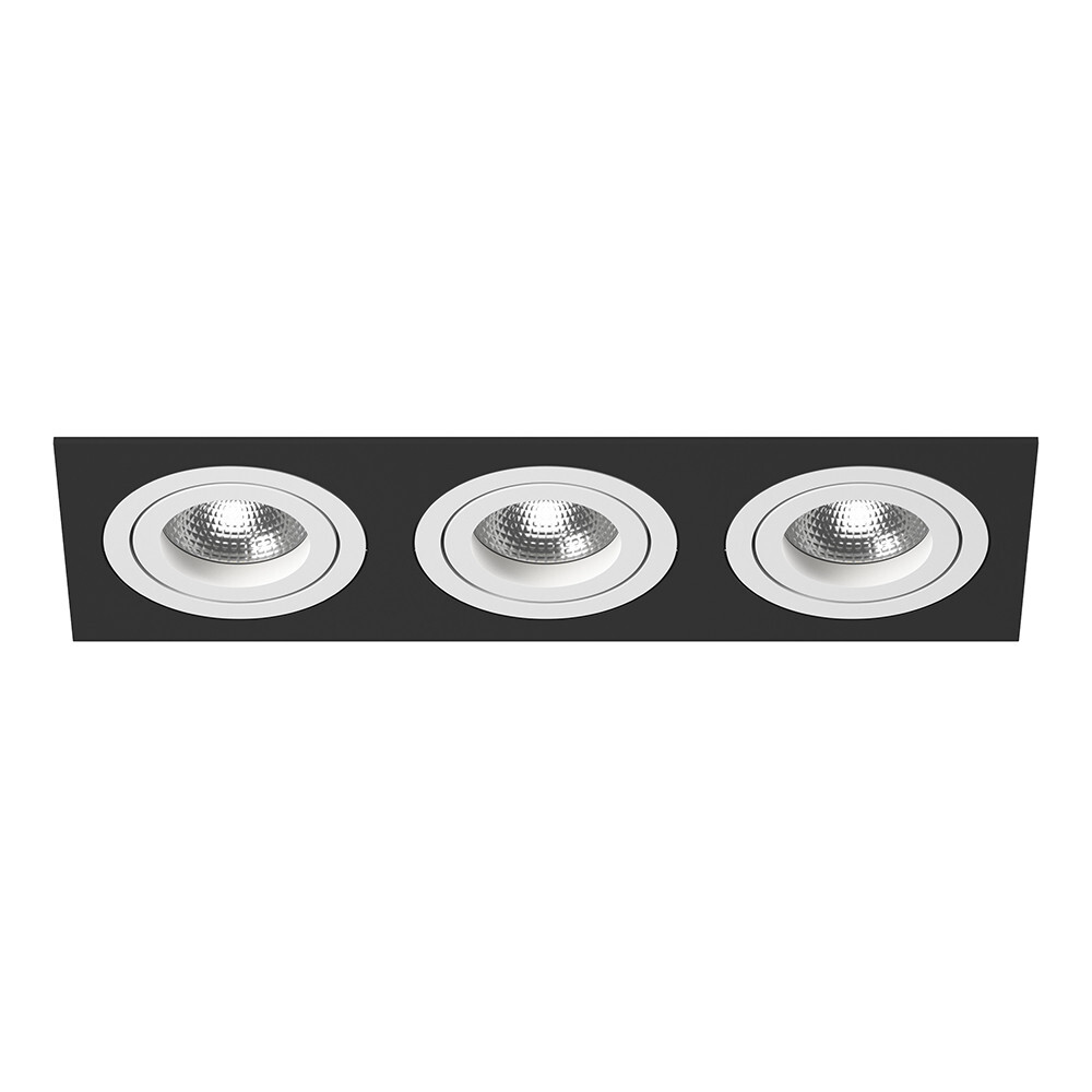 Светильник точечный чёрный Lightstar Intero 16 Triple Quadro i537060606