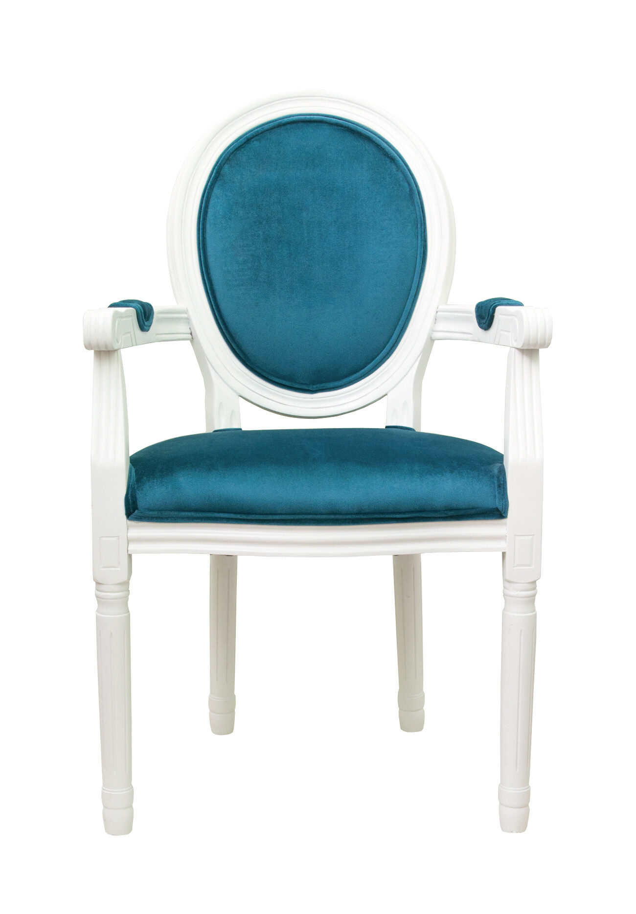 Стул с мягким сиденьем 55х55 см бело-голубой Volker Arm Blue&White