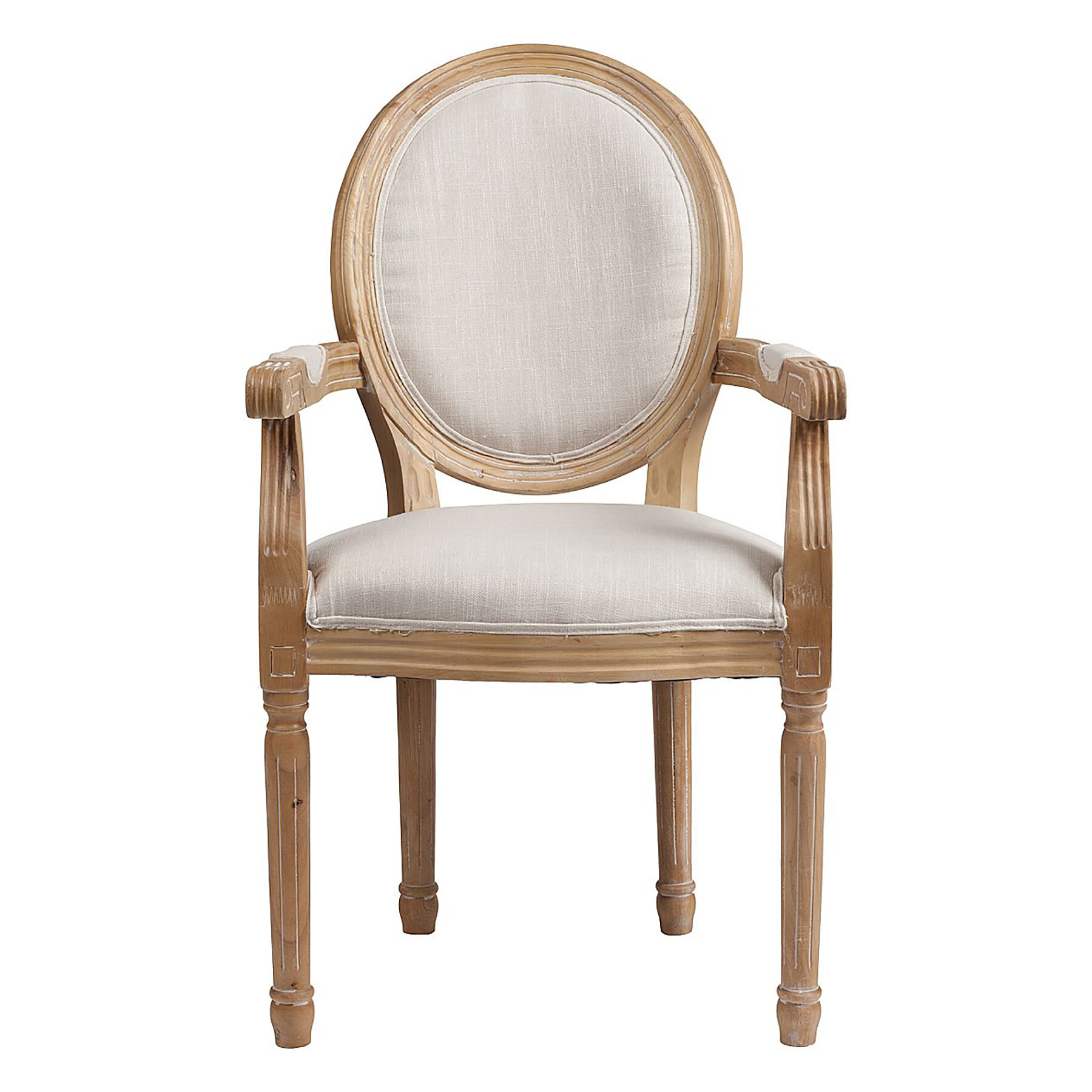 Кресло-стул с деревянным каркасом бежевое Pollina