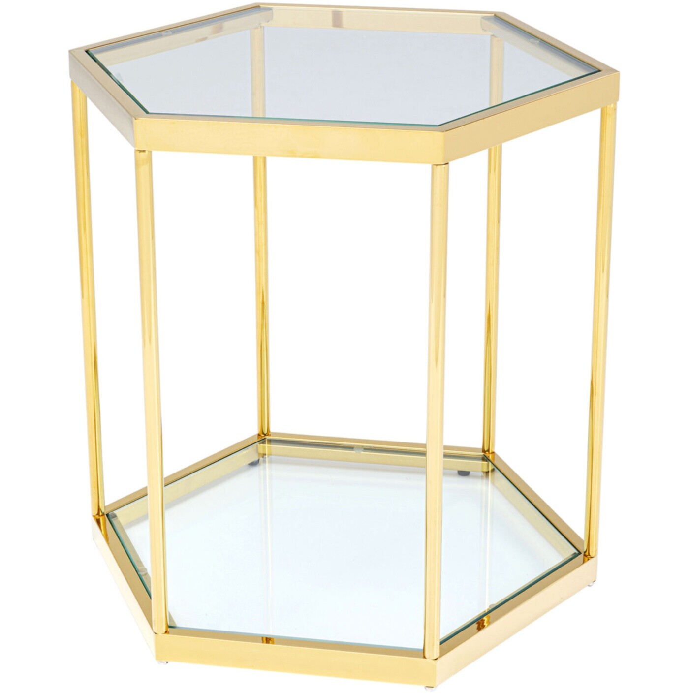 Приставной столик со стеклянной столешницей золото Combo 85029