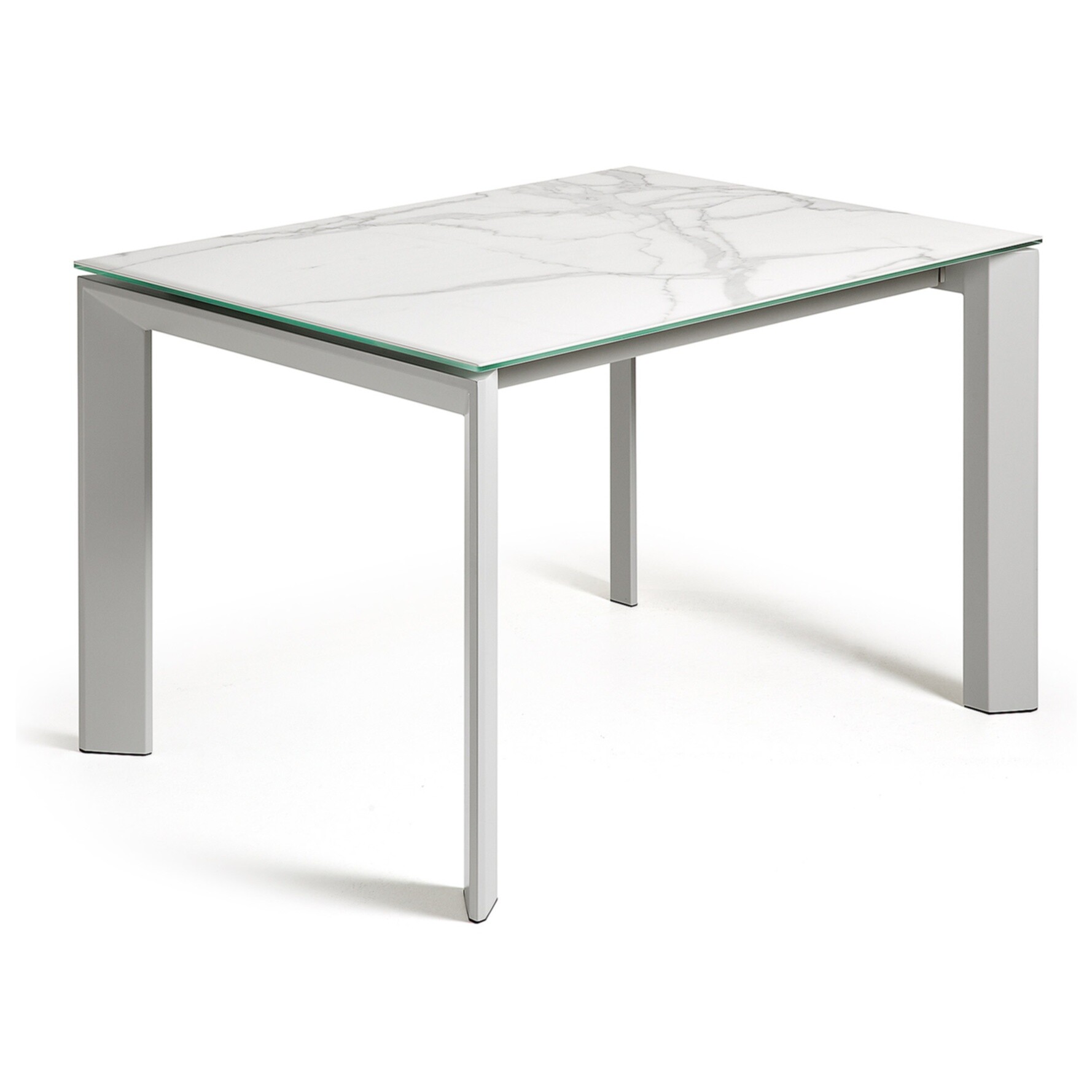 Обеденный стол раздвижной с керамическим топом и серыми ножками 120-180 см Atta от La Forma