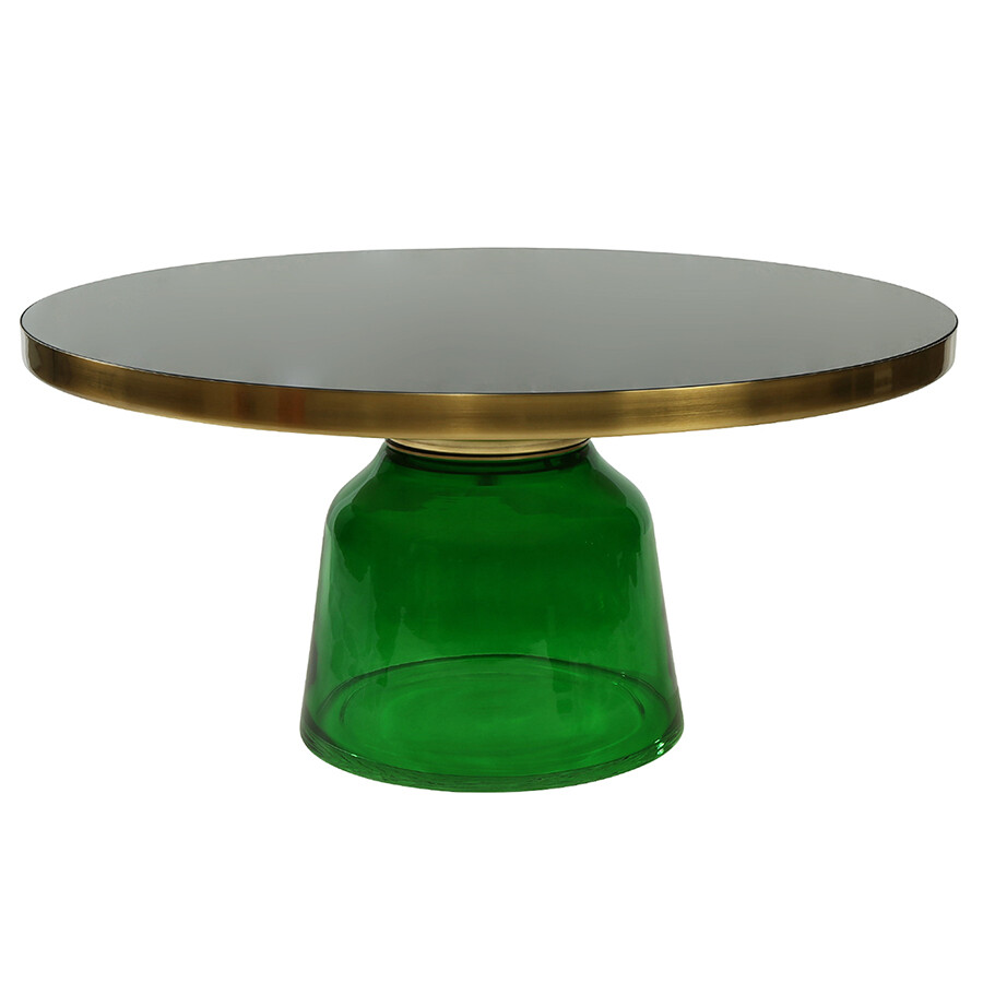 Кофейный столик круглый 75 см черный, зеленый Odd
