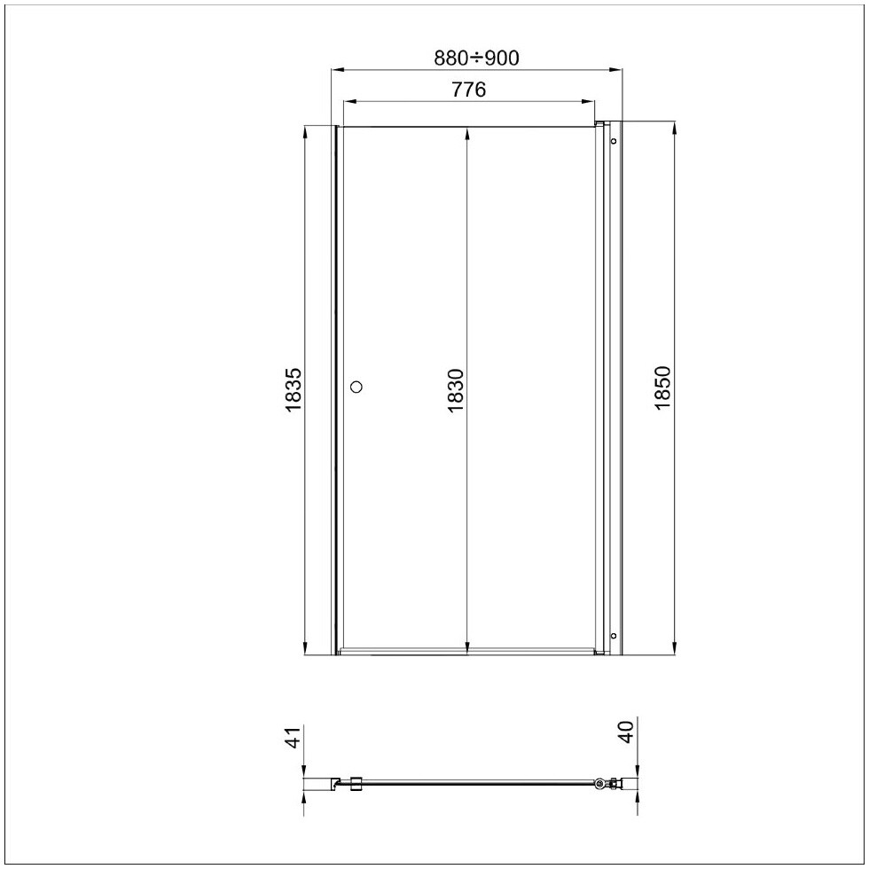 Душевая дверь распашная стеклянная 185х90 см хром "Уно" Triton Щ0000036858 - изображение 9