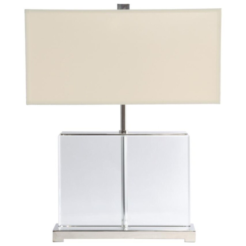 Настольная лампа с абажуром на стеклянном основании белая, прозрачная TL1114-CG