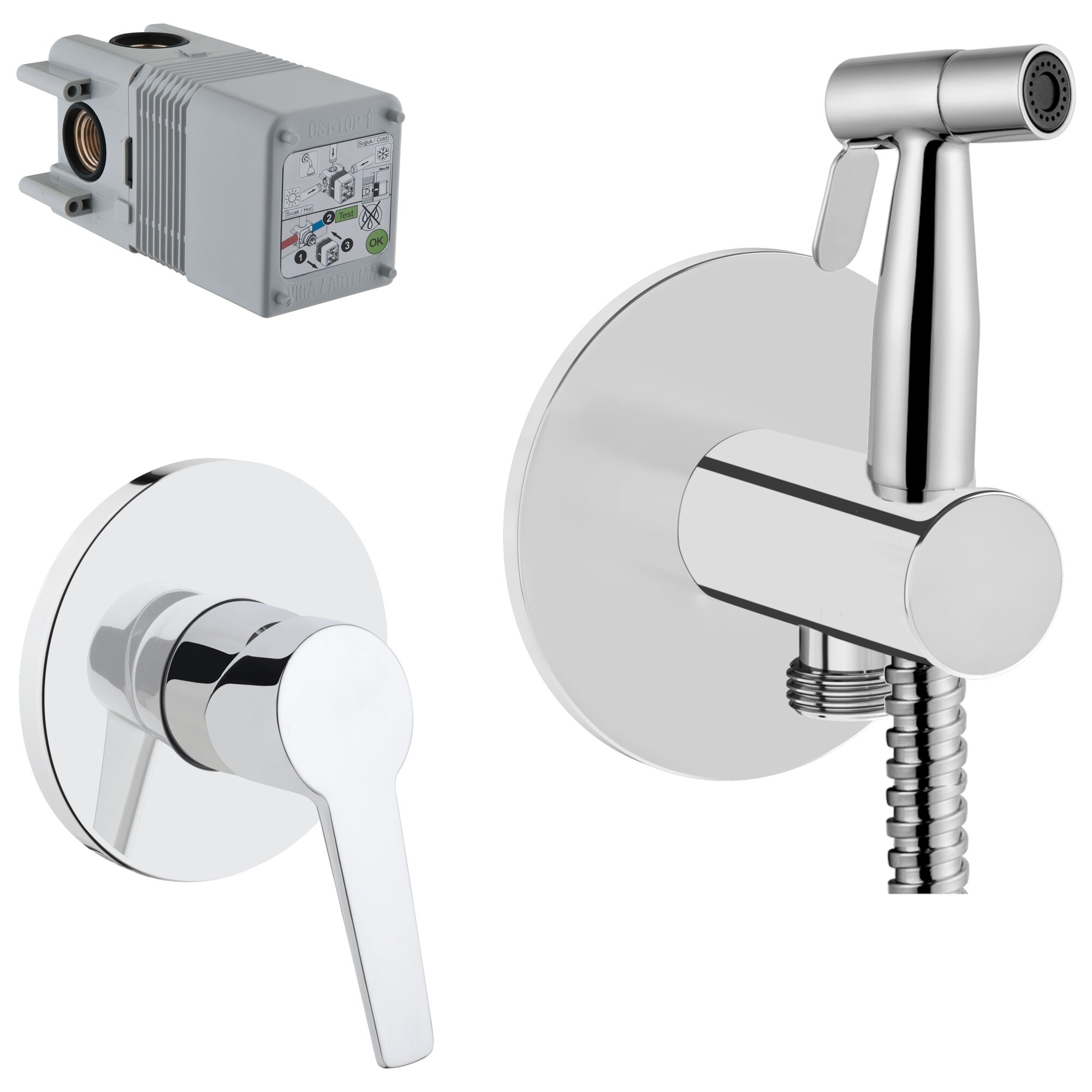 Гигиенический душ со встраиваемым смесителем хром Vitra Hygienic A49271EXP