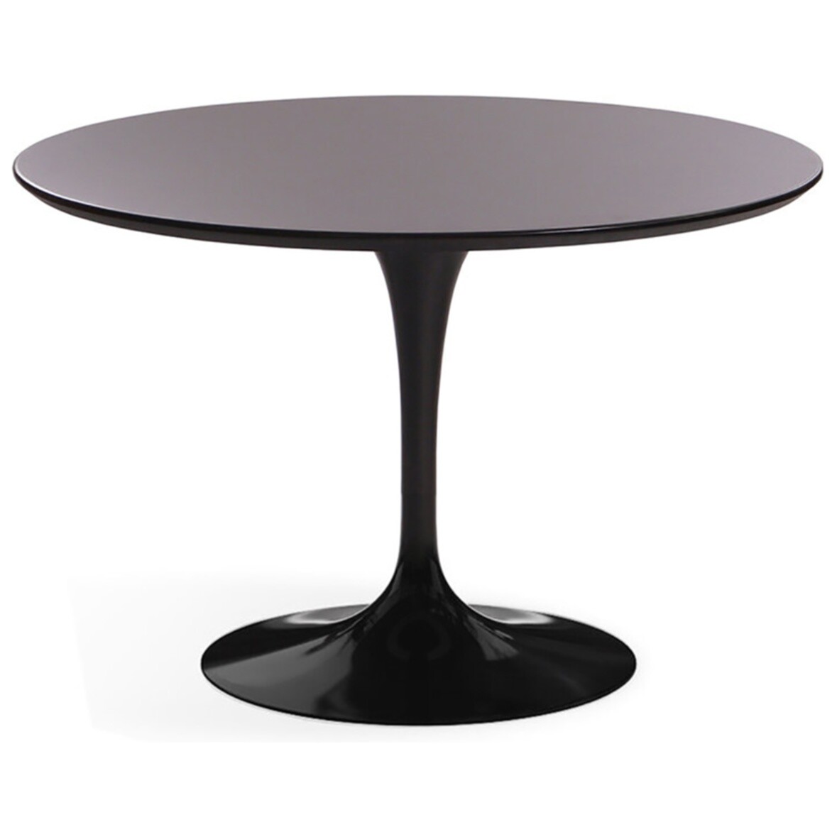 Обеденный стол круглый черный глянцевый 120 см Apriori T