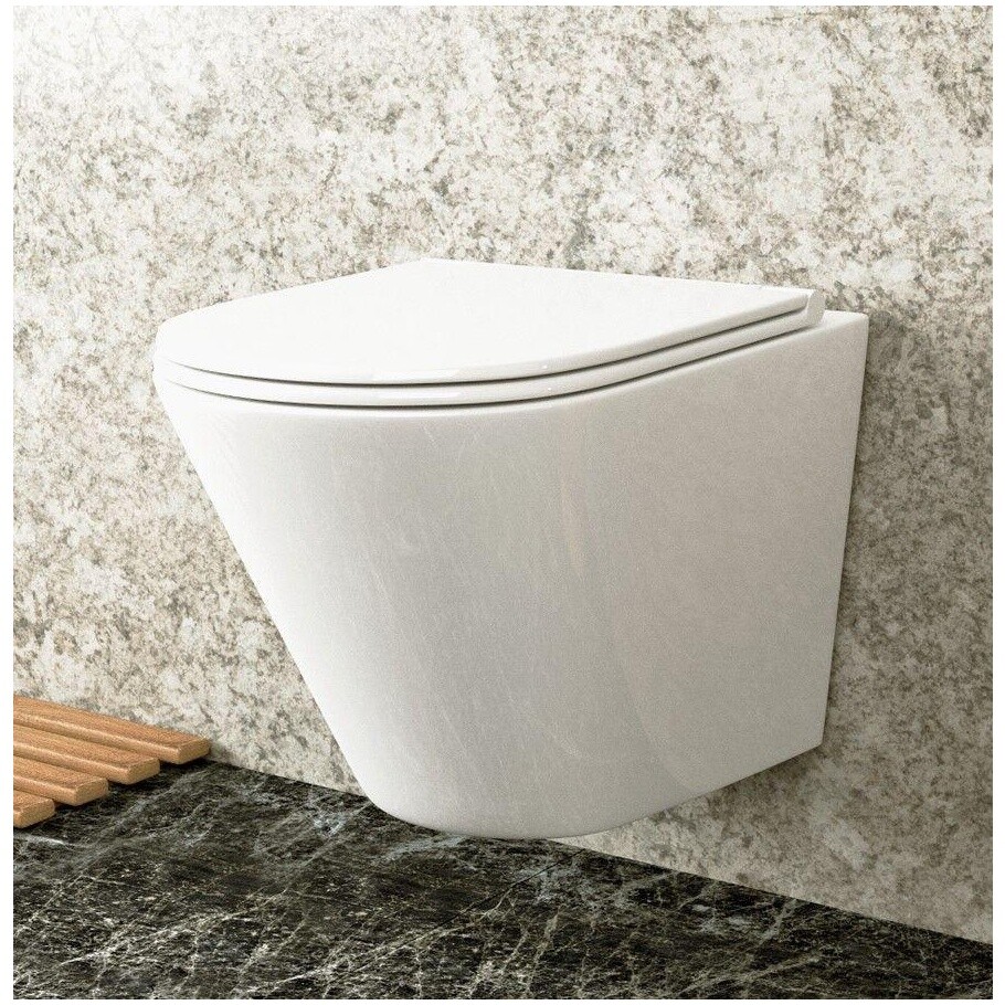 Унитаз подвесной Bauedge Bau Nimb с инсталляцией Diwo 4501 и кнопкой смыва Diwo 7320 - изображение 6