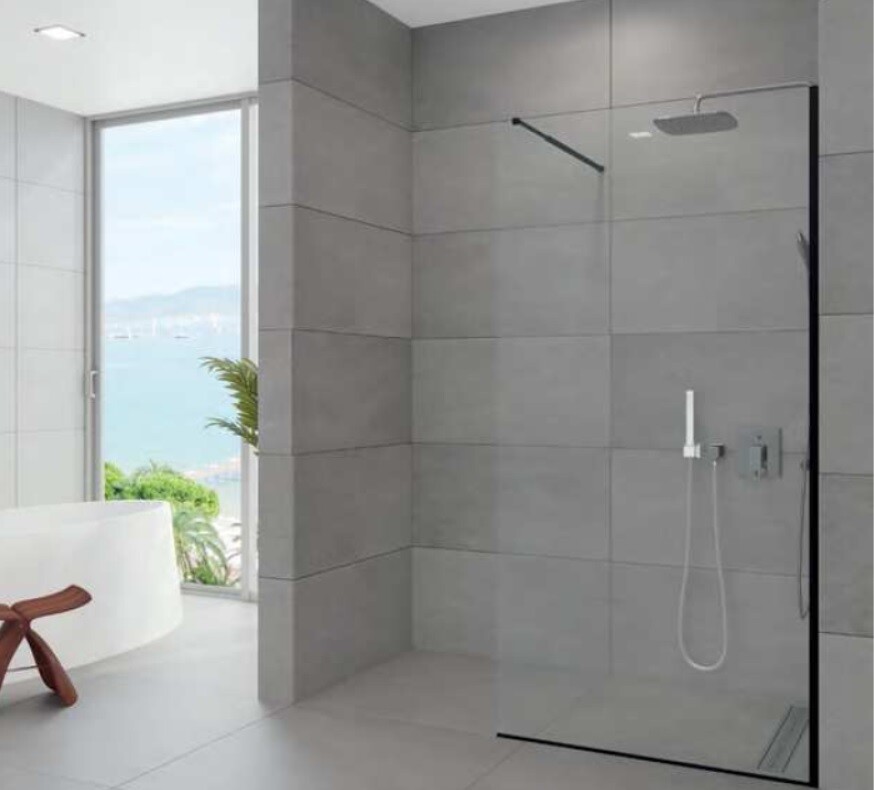 Душевая перегородка стеклянная 100х200 см черная Artemis Akabe 571 6.940.006.0571.100.10.91 - изображение 4