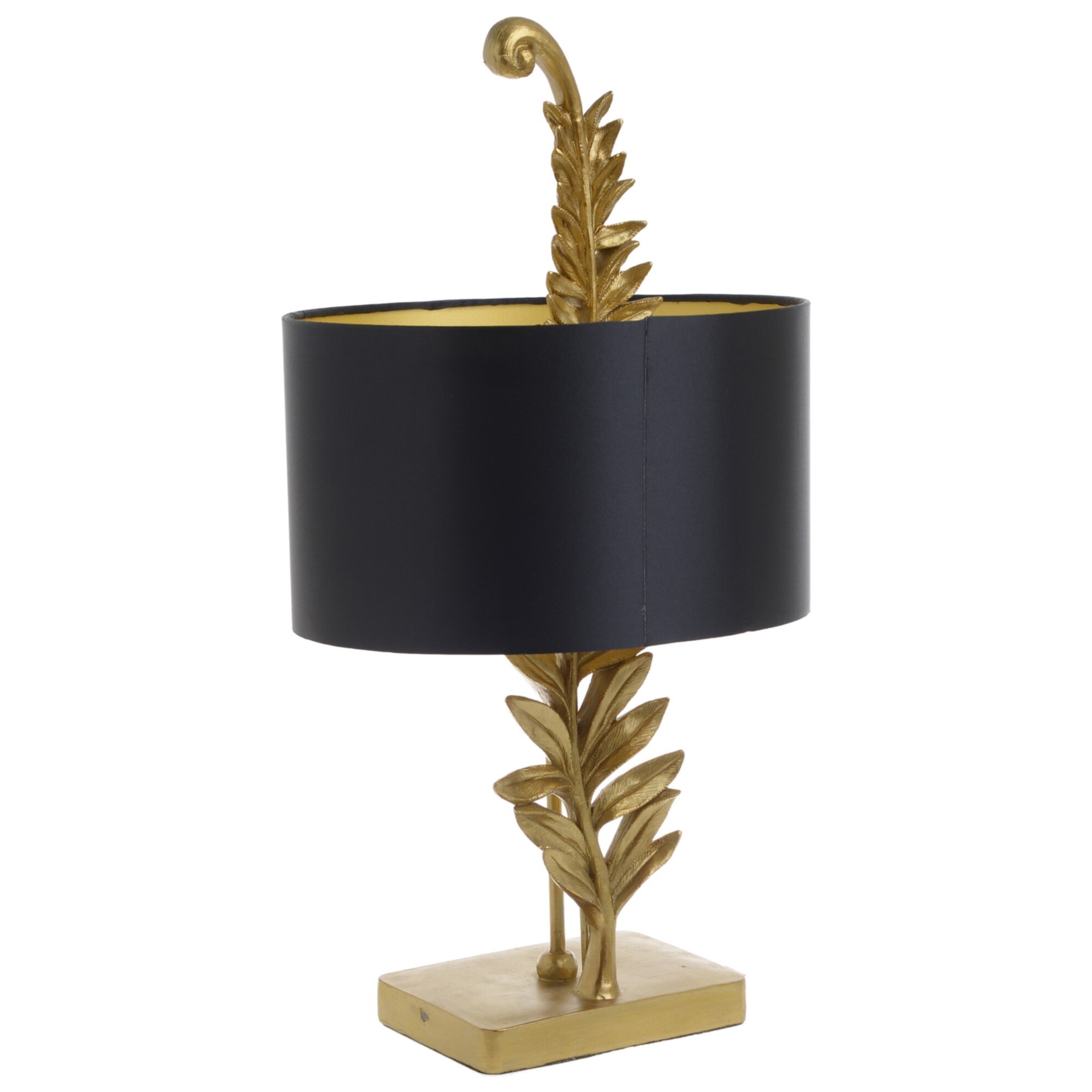 Лампа настольная с черным абажуром золото Wittee