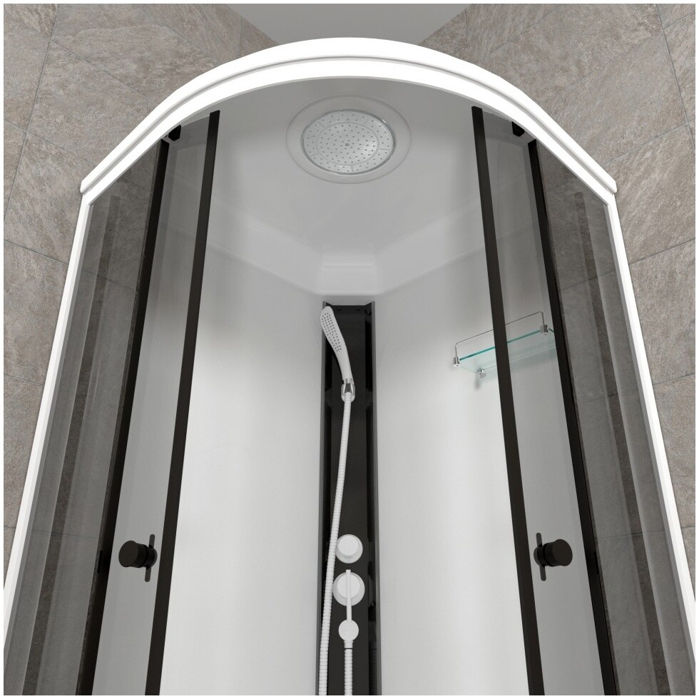 Душевая кабина четверть круга с низким поддоном 90х90 см белая Triton "Грэй-Вайт А" Щ0000067300 - изображение 8